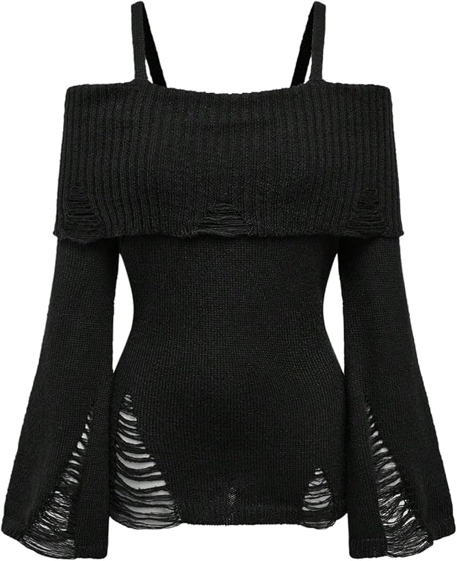 SOLY HUX Shoulder Sweater Pullovers